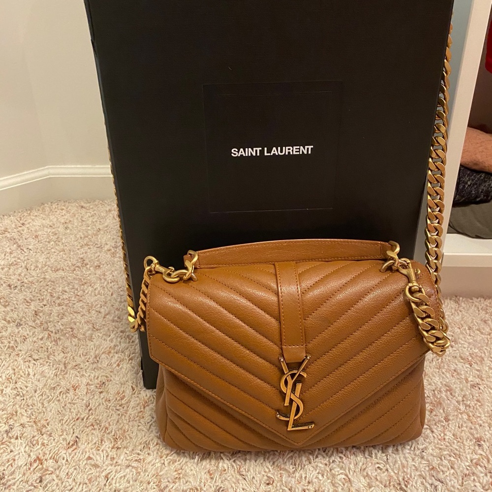 YSL OLLÈGE MEDIUM IN QUILTED LEATHER brand new